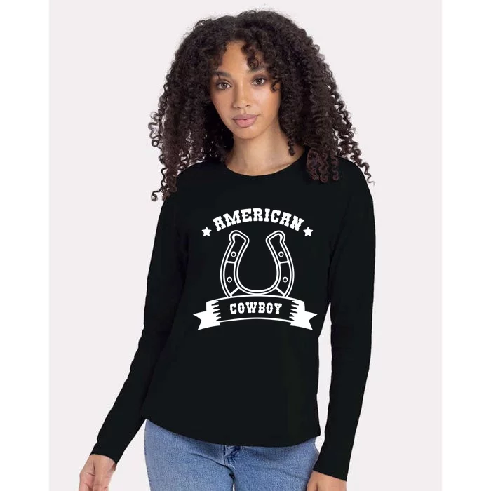 American Cowboy Vintage Womens Cotton Relaxed Long Sleeve T-Shirt