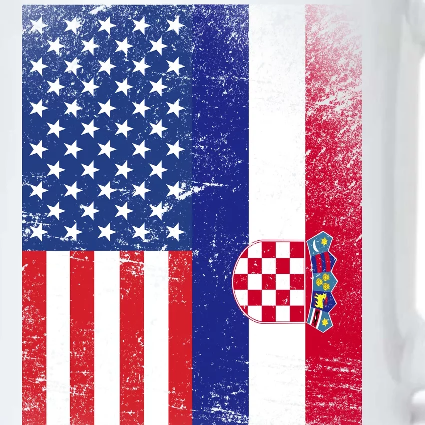 American Croatian Flag Croatia Pride Black Color Changing Mug