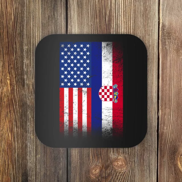 American Croatian Flag Croatia Pride Coaster