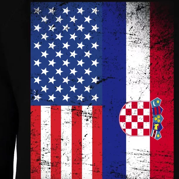 American Croatian Flag Croatia Pride Womens Funnel Neck Pullover Hood