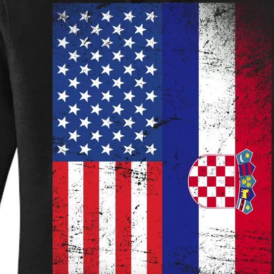 American Croatian Flag Croatia Pride Women's Pullover Hoodie