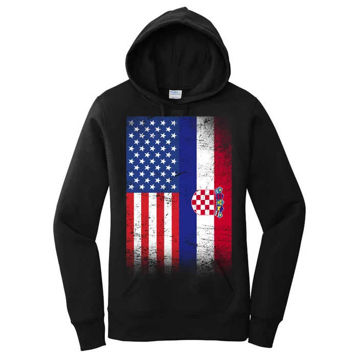 American Croatian Flag Croatia Pride Women's Pullover Hoodie