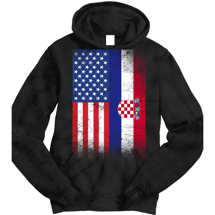 American Croatian Flag Croatia Pride Tie Dye Hoodie