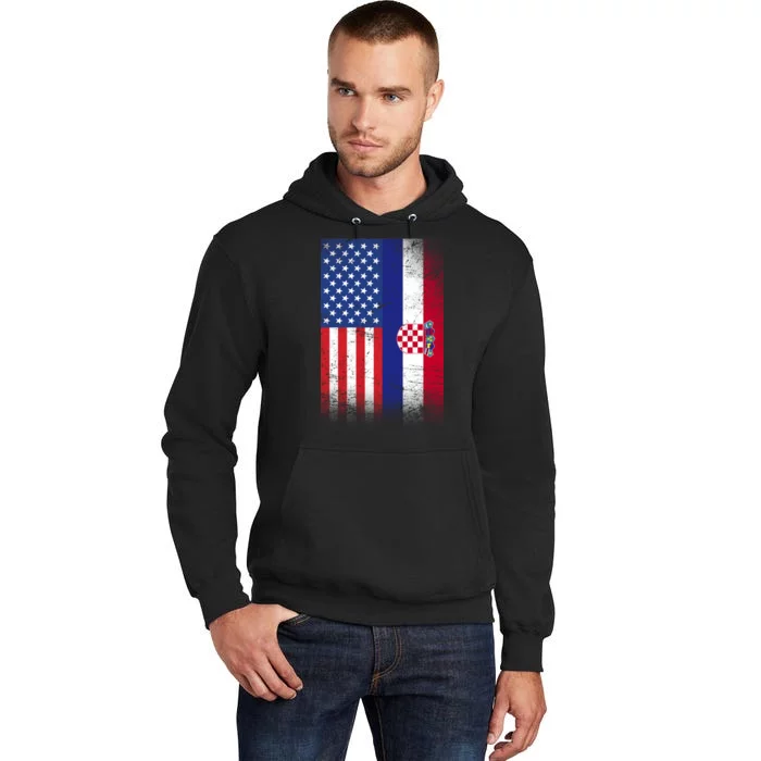 American Croatian Flag Croatia Pride Tall Hoodie