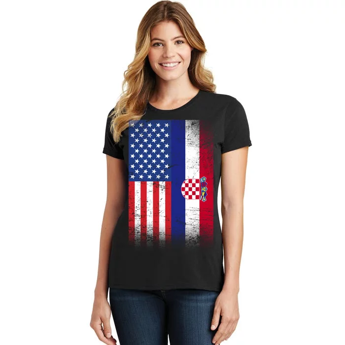 American Croatian Flag Croatia Pride Women's T-Shirt