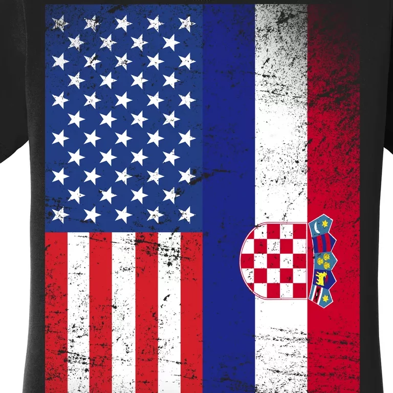 American Croatian Flag Croatia Pride Women's T-Shirt