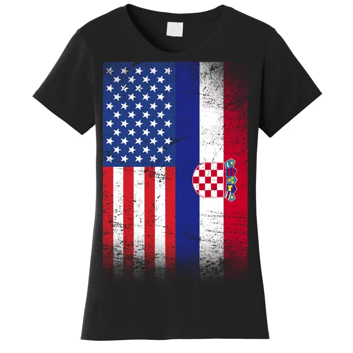 American Croatian Flag Croatia Pride Women's T-Shirt