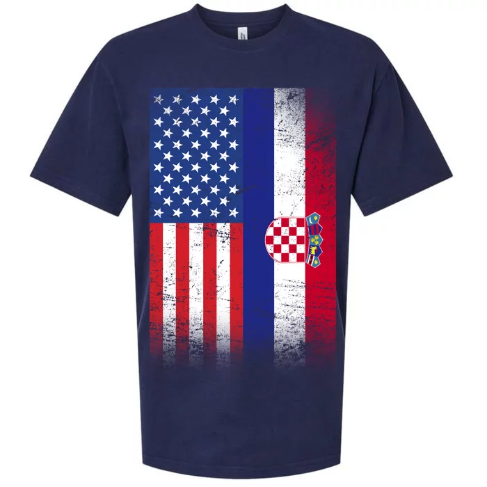 American Croatian Flag Croatia Pride Sueded Cloud Jersey T-Shirt