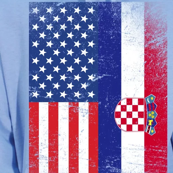 American Croatian Flag Croatia Pride Unisex Surf Hoodie