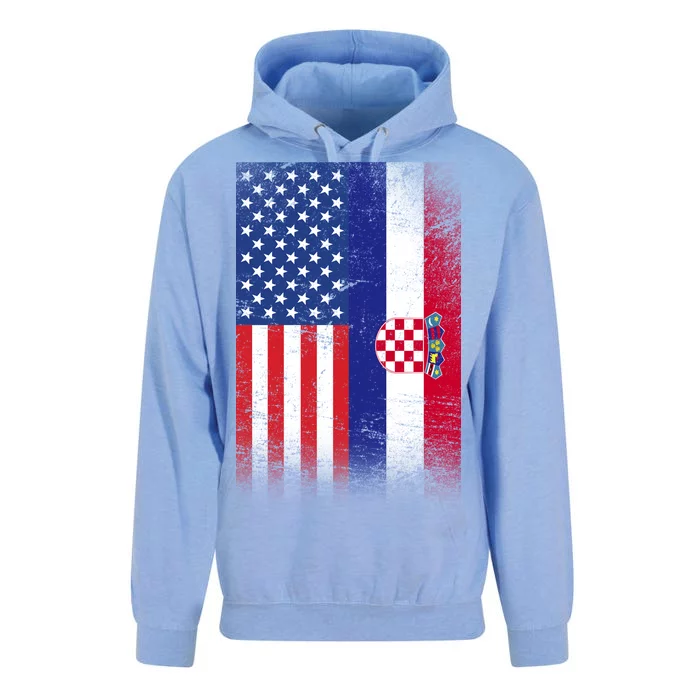 American Croatian Flag Croatia Pride Unisex Surf Hoodie