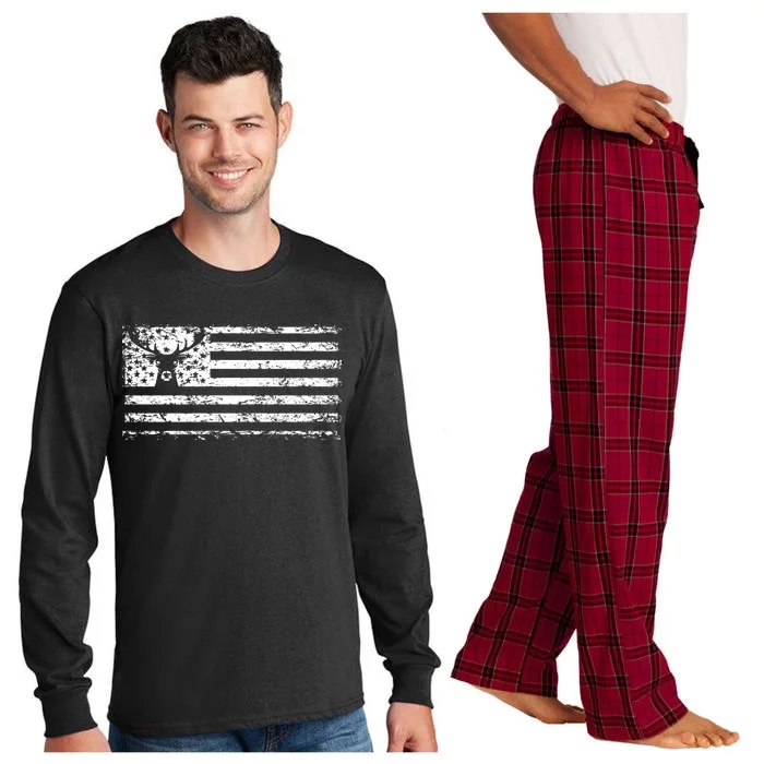 American Deer Hunting Flag Long Sleeve Pajama Set