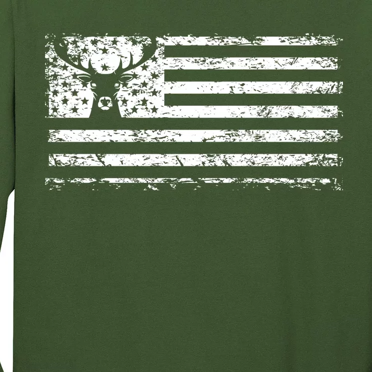 American Deer Hunting Flag Long Sleeve Shirt