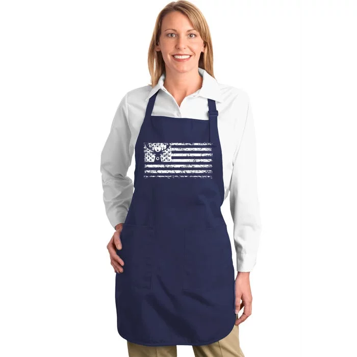 American Deer Hunting Flag Full-Length Apron With Pocket