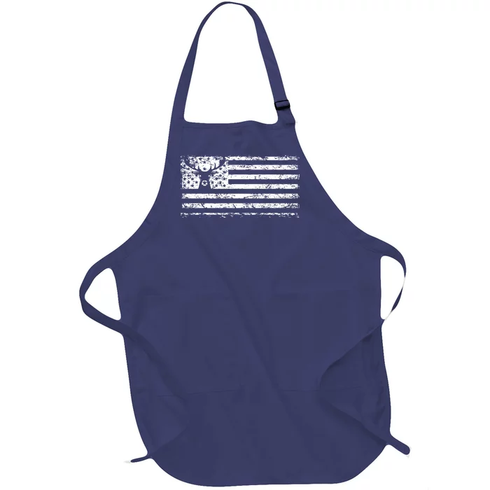 American Deer Hunting Flag Full-Length Apron With Pocket