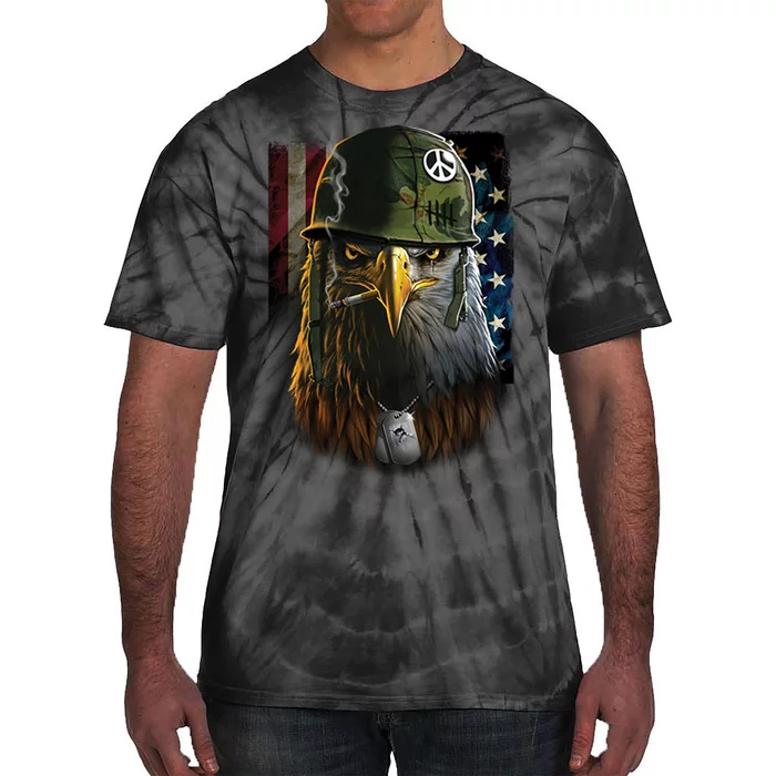 American Eagle Patriot Smoking Cigarette Tie-Dye T-Shirt