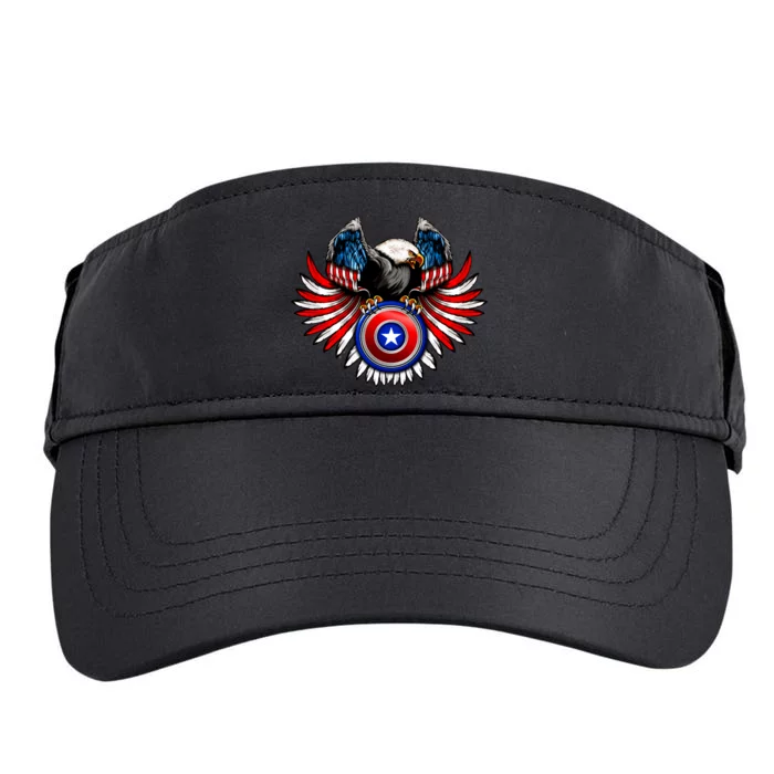 American Eagle Super Hero Shield USA Flag Wings Adult Drive Performance Visor