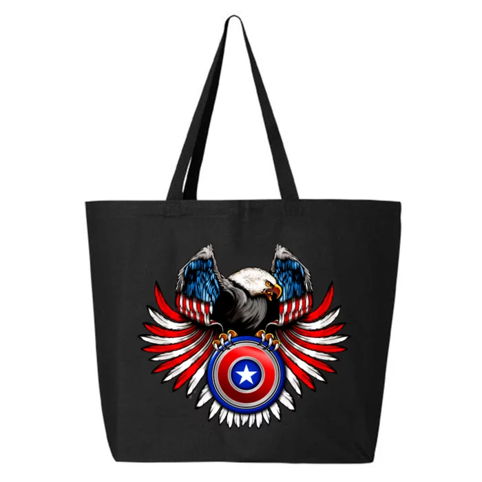 American Eagle Super Hero Shield USA Flag Wings 25L Jumbo Tote