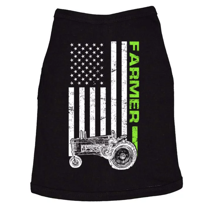 American Farmer USA Tractor Flag Doggie Tank