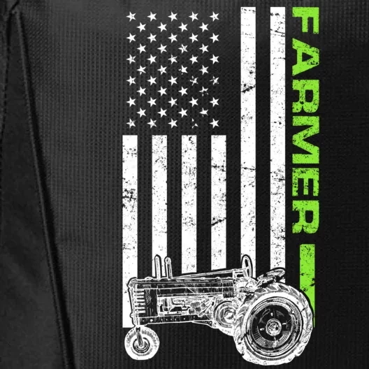 American Farmer USA Tractor Flag City Backpack