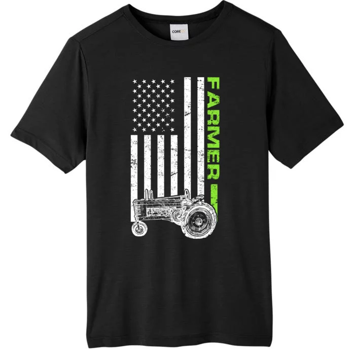 American Farmer USA Tractor Flag ChromaSoft Performance T-Shirt