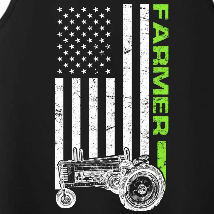 American Farmer USA Tractor Flag Performance Tank