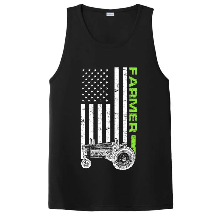 American Farmer USA Tractor Flag Performance Tank