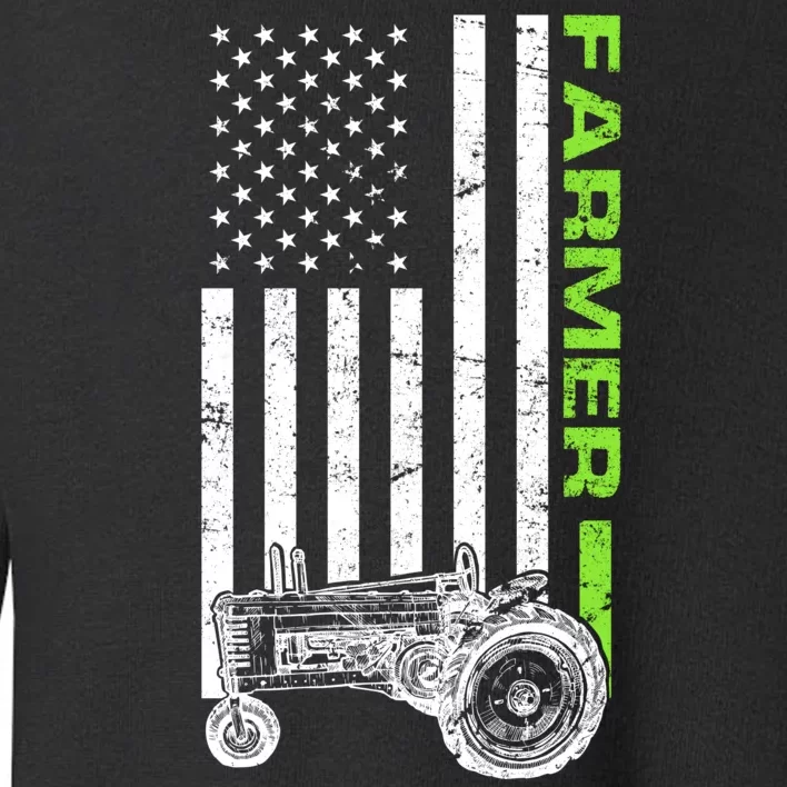 American Farmer USA Tractor Flag Toddler Sweatshirt