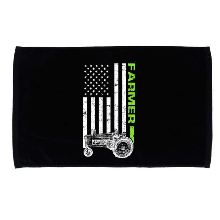 American Farmer USA Tractor Flag Microfiber Hand Towel