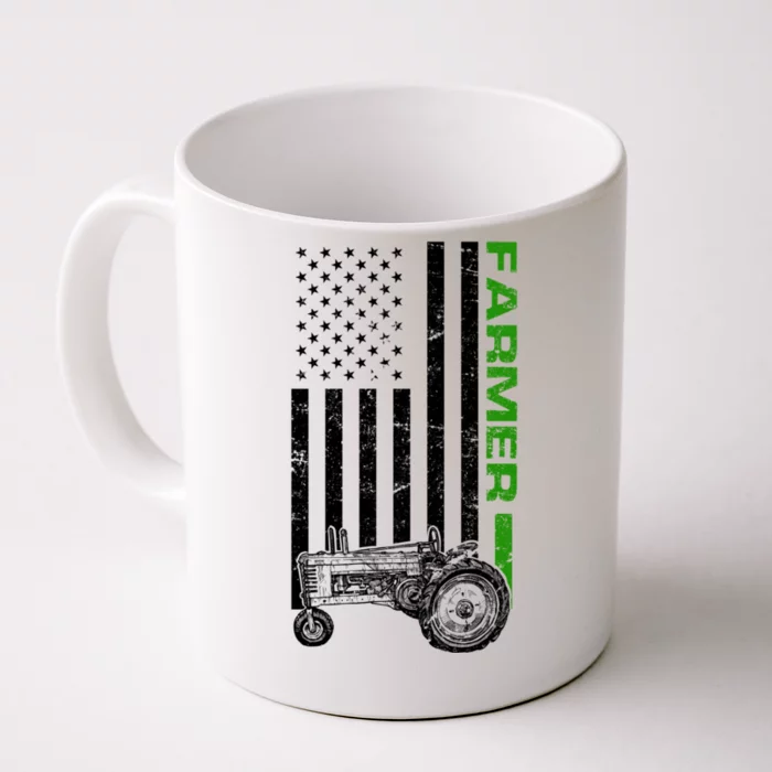 American Farmer USA Tractor Flag Front & Back Coffee Mug