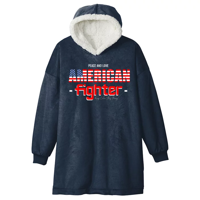 American Fighter Hooded Wearable Blanket