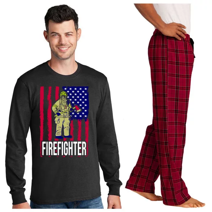 American Firefighter Long Sleeve Pajama Set