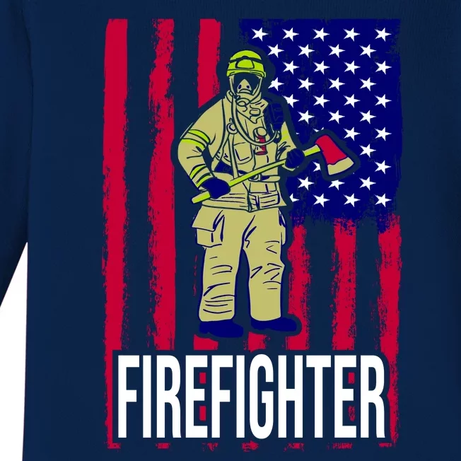 American Firefighter Baby Long Sleeve Bodysuit