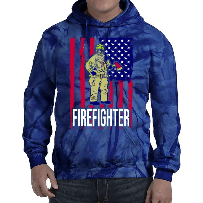 American Firefighter Tie Dye Hoodie