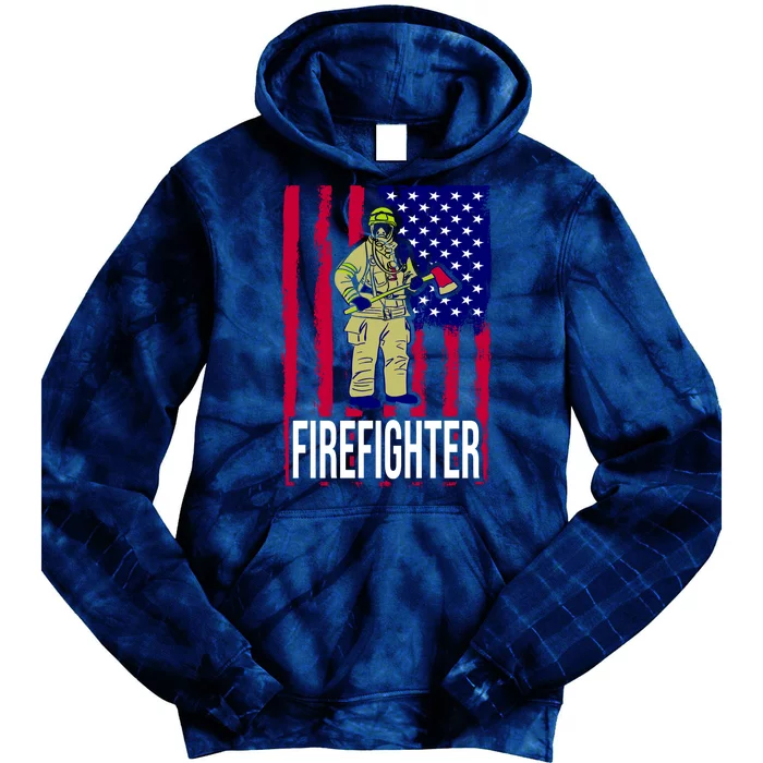 American Firefighter Tie Dye Hoodie