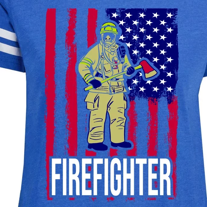 American Firefighter Enza Ladies Jersey Football T-Shirt