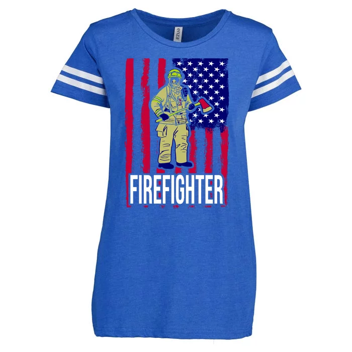 American Firefighter Enza Ladies Jersey Football T-Shirt