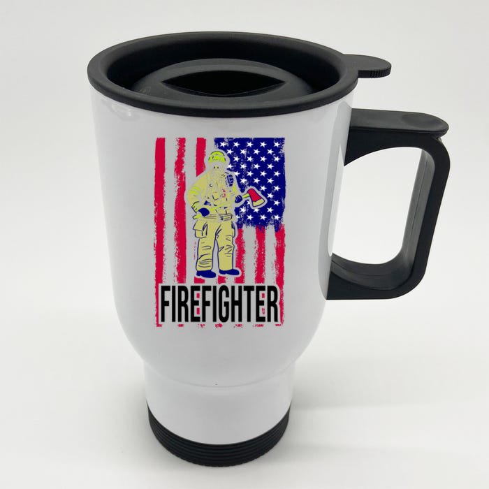 American Firefighter Front & Back Stainless Steel Travel Mug