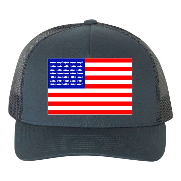 American Fishing Flag Yupoong Adult 5-Panel Trucker Hat