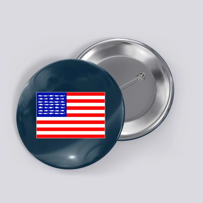 American Fishing Flag Button