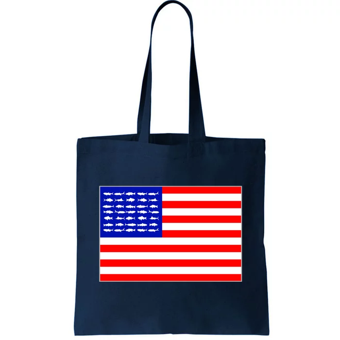 American Fishing Flag Tote Bag