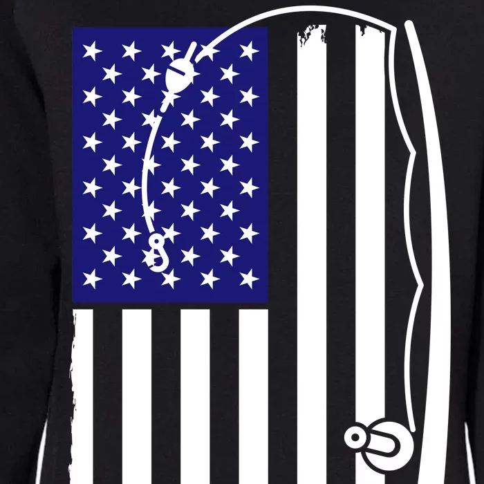 American Fishing Rod & Hook Flag Womens California Wash Sweatshirt