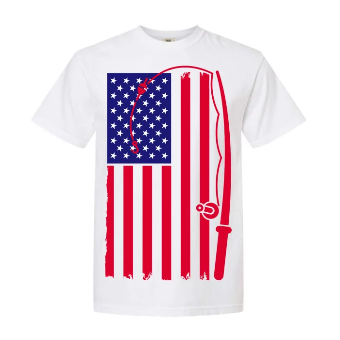 American Fishing Rod & Hook Flag Garment-Dyed Heavyweight T-Shirt