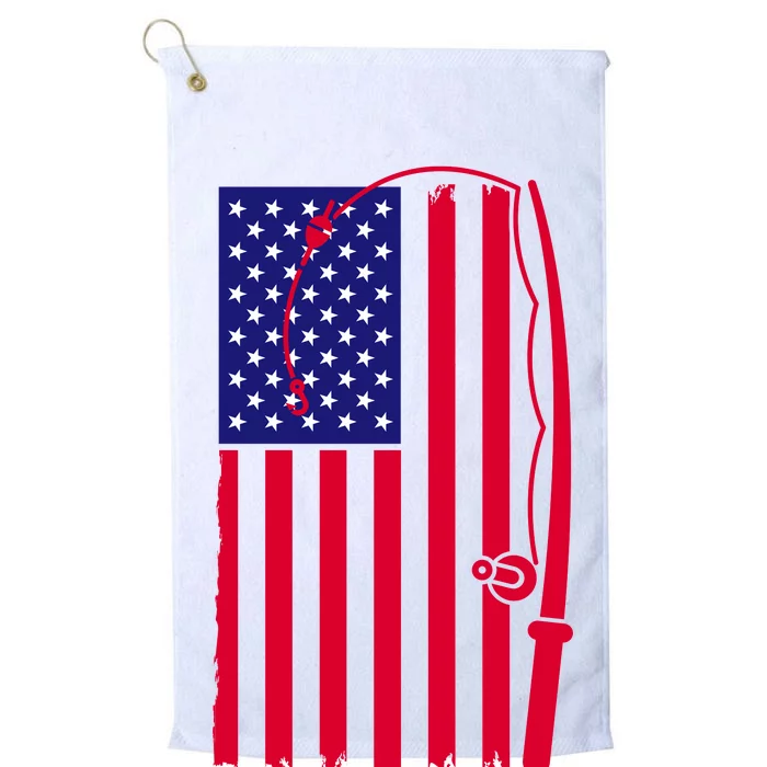 American Fishing Rod & Hook Flag Platinum Collection Golf Towel