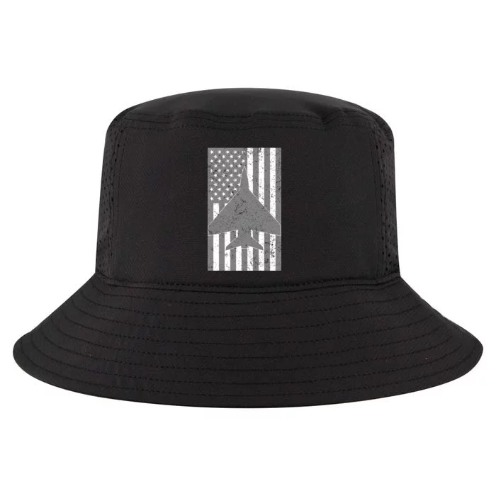 American Flag Airplane Pilot Cool Comfort Performance Bucket Hat