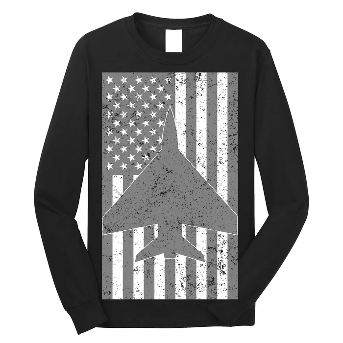 American Flag Airplane Pilot Long Sleeve Shirt