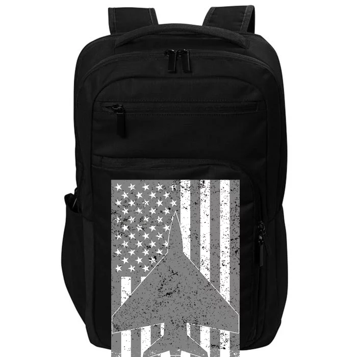 American Flag Airplane Pilot Impact Tech Backpack