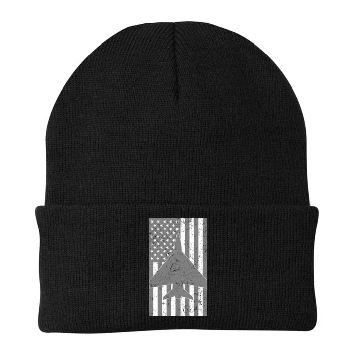 American Flag Airplane Pilot Knit Cap Winter Beanie