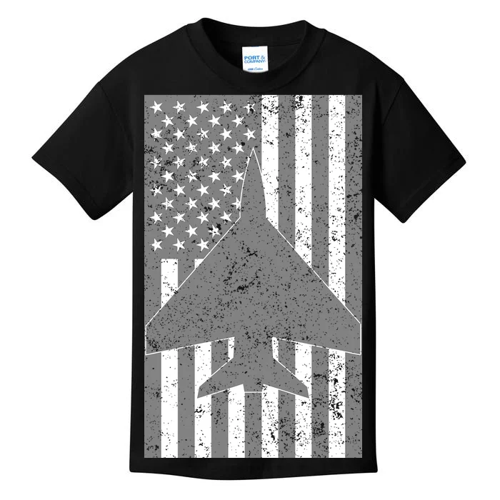 American Flag Airplane Pilot Kids T-Shirt