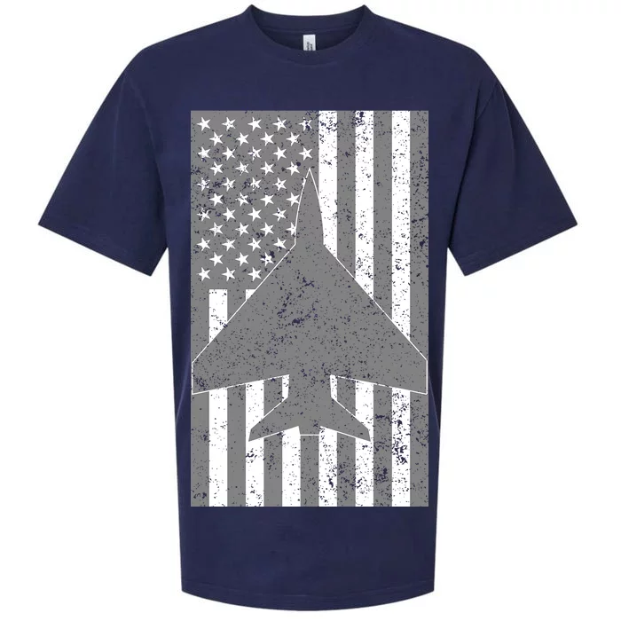 American Flag Airplane Pilot Sueded Cloud Jersey T-Shirt