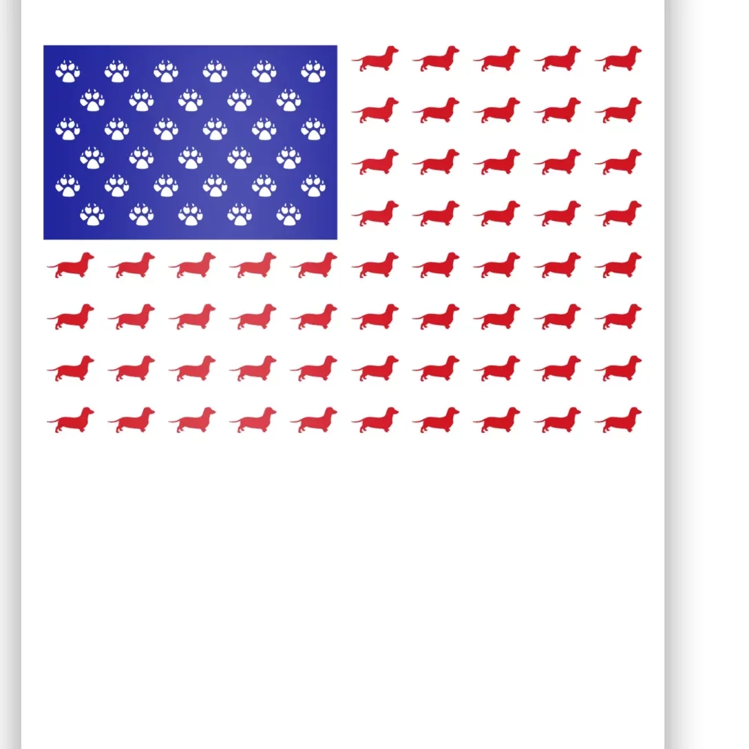 American Flag Dachshund Dog Poster